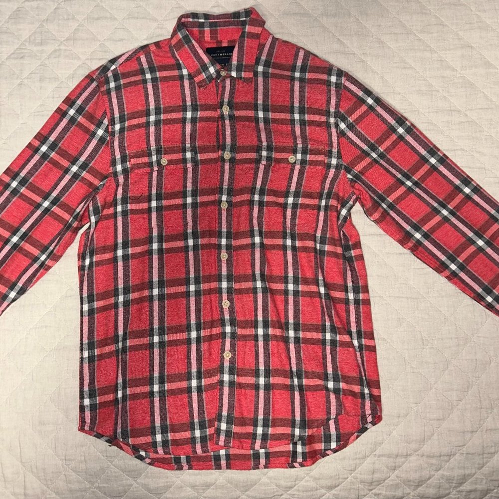 Lucky Brand Red  Plaid Flannel